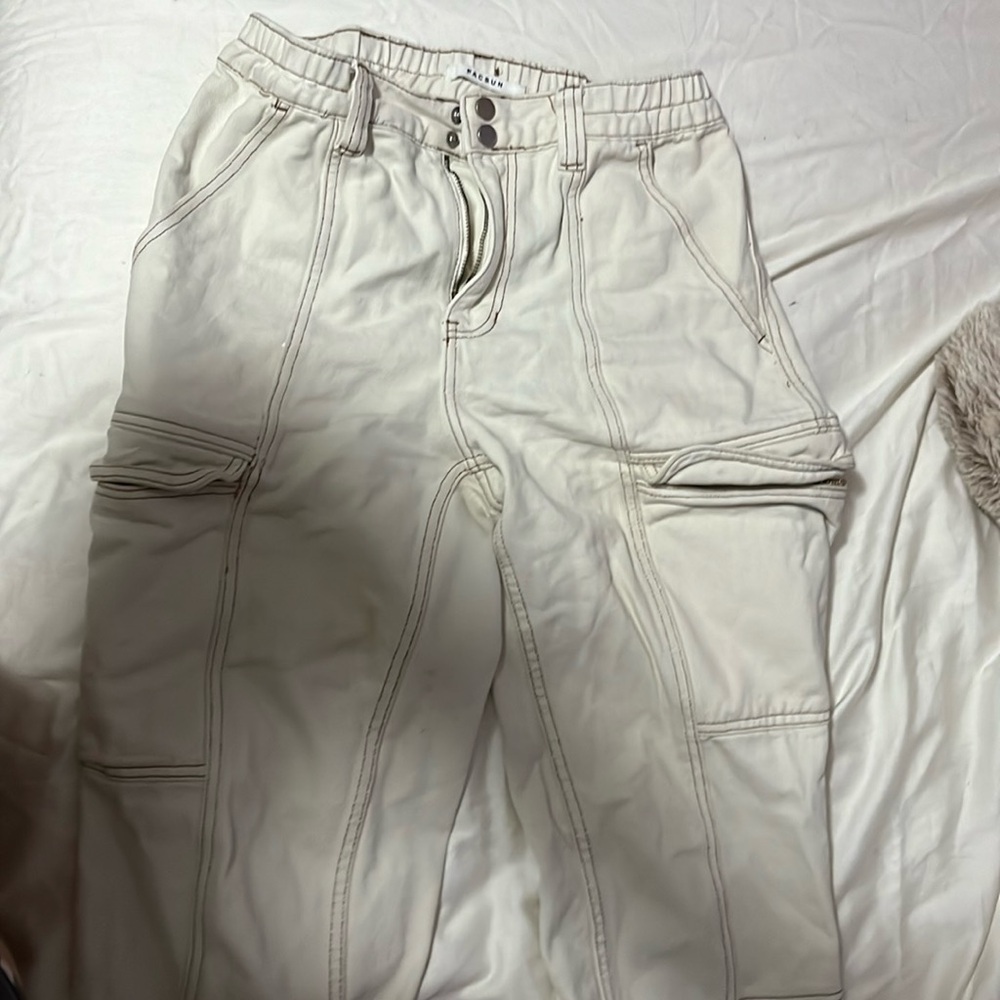 pacsun white cargo pants